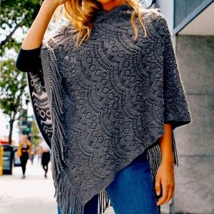 Knit Woven Poncho